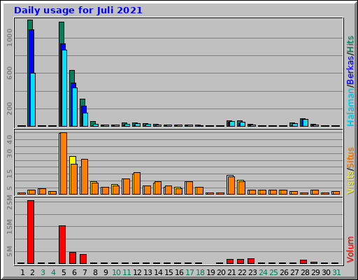 Daily usage for Juli 2021 Daily usage for Juli 2021