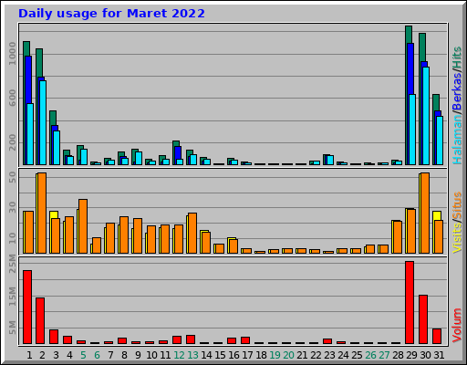 Daily usage for Maret 2022 Daily usage for Maret 2022
