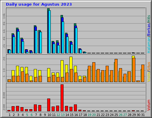 Daily usage for Agustus 2023