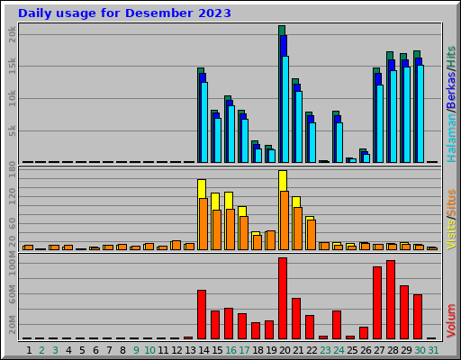Daily usage for Desember 2023