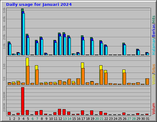 Daily usage for Januari 2024 Daily usage for Januari 2024