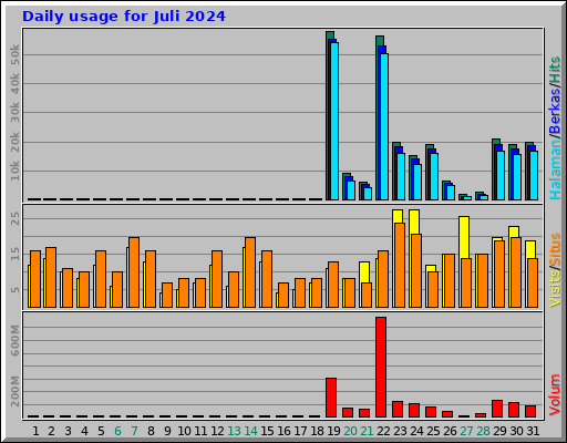 Daily usage for Juli 2024 Daily usage for Juli 2024