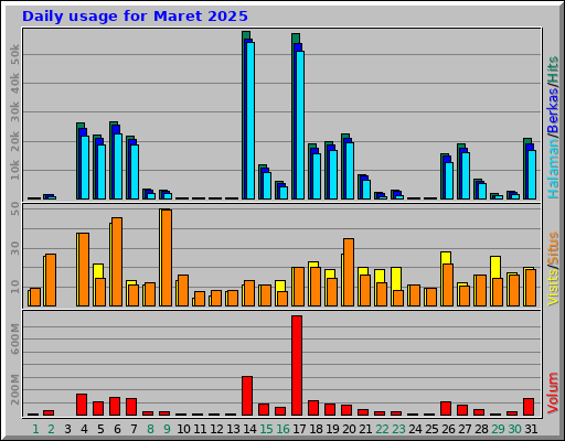 Daily usage for Maret 2025