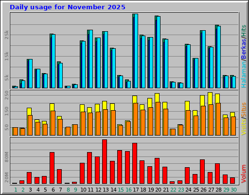 Daily usage for November 2025