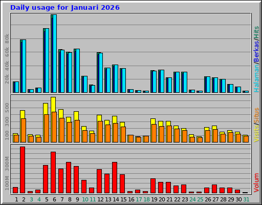 Daily usage for Januari 2026 Daily usage for Januari 2026