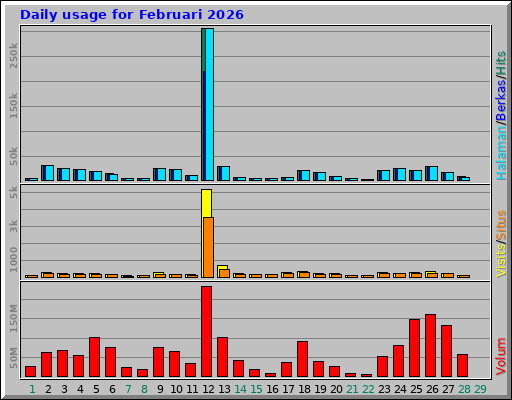 Daily usage for Februari 2026