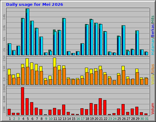 Daily usage for Mei 2026
