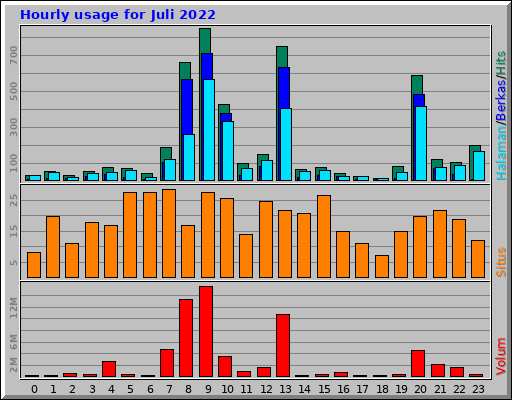 Hourly usage for Juli 2022