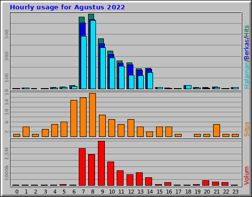 Hourly usage for Agustus 2022